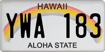 HI license plate YWA183