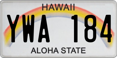 HI license plate YWA184