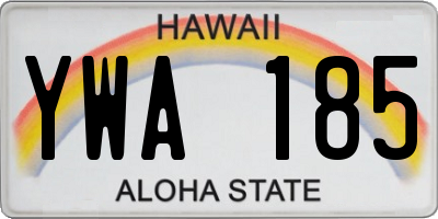 HI license plate YWA185