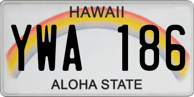 HI license plate YWA186
