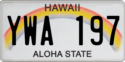 HI license plate YWA197