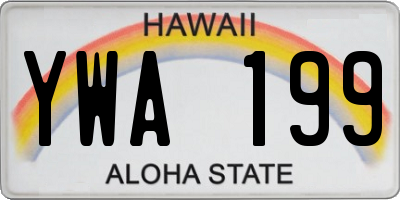HI license plate YWA199
