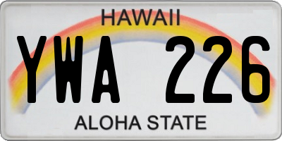 HI license plate YWA226