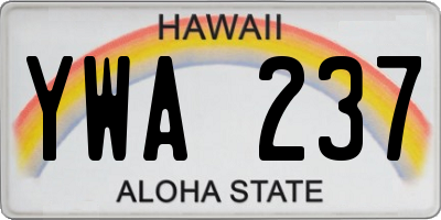HI license plate YWA237