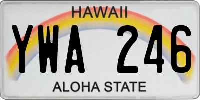 HI license plate YWA246