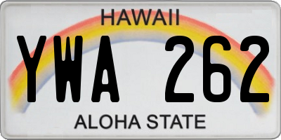 HI license plate YWA262