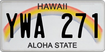 HI license plate YWA271