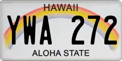 HI license plate YWA272