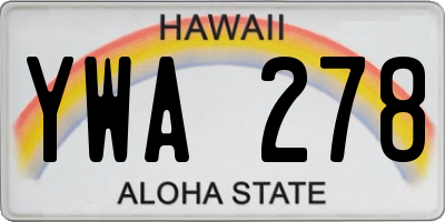 HI license plate YWA278