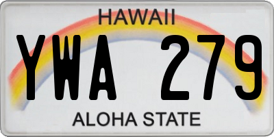 HI license plate YWA279
