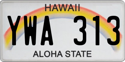 HI license plate YWA313