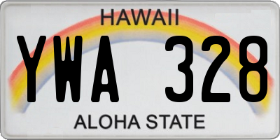 HI license plate YWA328
