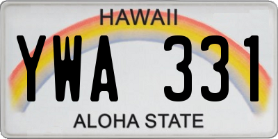 HI license plate YWA331