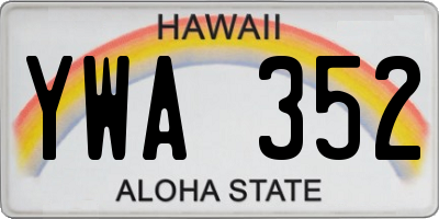HI license plate YWA352