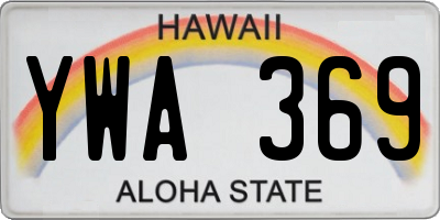 HI license plate YWA369