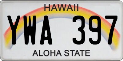 HI license plate YWA397