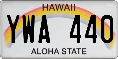 HI license plate YWA440