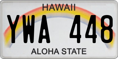 HI license plate YWA448
