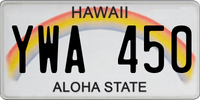 HI license plate YWA450