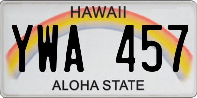 HI license plate YWA457
