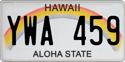 HI license plate YWA459