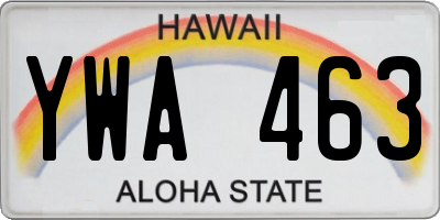 HI license plate YWA463