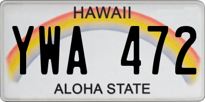 HI license plate YWA472