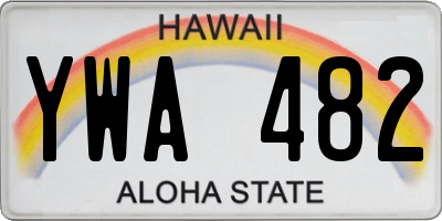 HI license plate YWA482