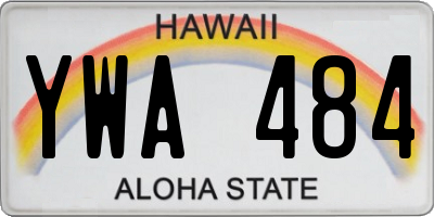 HI license plate YWA484