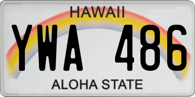 HI license plate YWA486