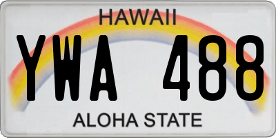 HI license plate YWA488