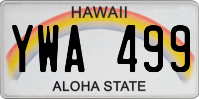 HI license plate YWA499