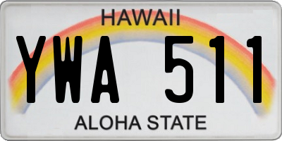 HI license plate YWA511
