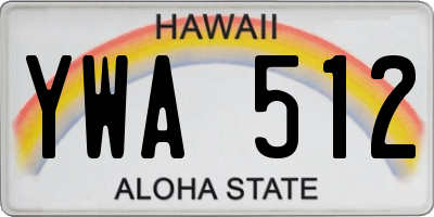 HI license plate YWA512