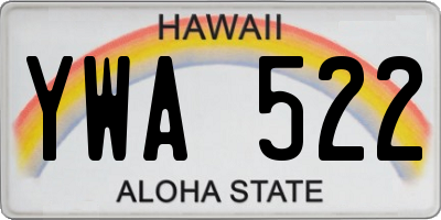 HI license plate YWA522