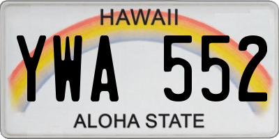 HI license plate YWA552