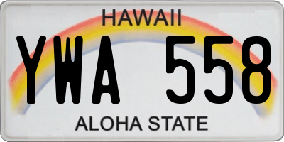 HI license plate YWA558