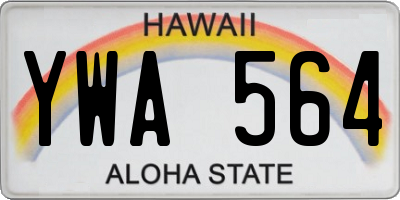 HI license plate YWA564