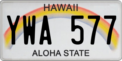 HI license plate YWA577