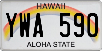 HI license plate YWA590