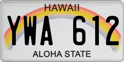 HI license plate YWA612