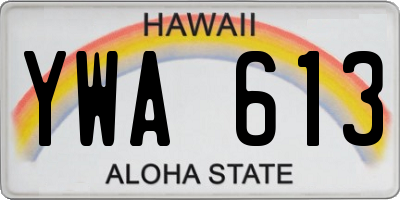 HI license plate YWA613