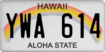 HI license plate YWA614