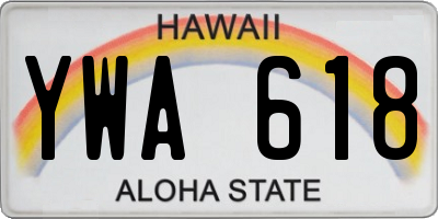 HI license plate YWA618