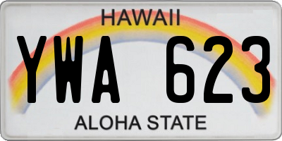 HI license plate YWA623