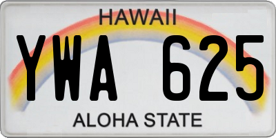 HI license plate YWA625