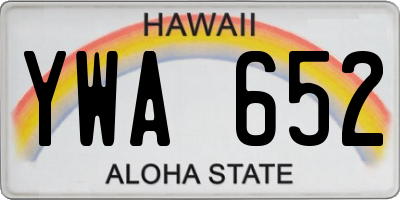HI license plate YWA652