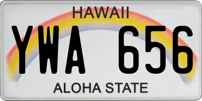 HI license plate YWA656