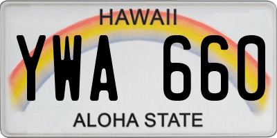 HI license plate YWA660