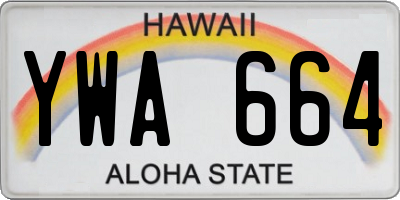 HI license plate YWA664